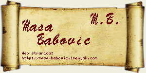Maša Babović vizit kartica